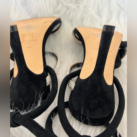 Marc Fisher Debbie Crystal Suede Ankle Strap Sandals - Picture 9 of 9